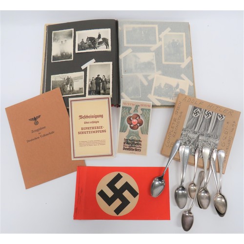 407 - German Photo Album and Various Items including soldier's photo album showing snapshots of German Alp... 