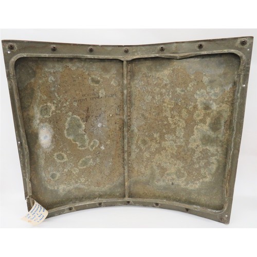 417 - B26 Marauder Aircraft Panel 36 x 29 inch, khaki green painted alloy, curved panel. The rear with all... 