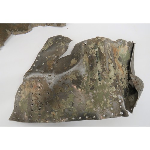 426 - Two WW2 Aircraft Battle of Britain Period Alloy Panels consisting 22 x 18 inch, alloy, excavated pan... 