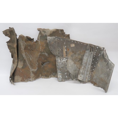 426 - Two WW2 Aircraft Battle of Britain Period Alloy Panels consisting 22 x 18 inch, alloy, excavated pan... 