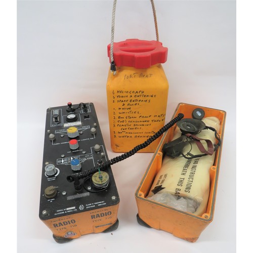 429 - Post War Survival Radio and Survival Box consisting 21 x 8 x 11 inch, yellow composite box containin... 