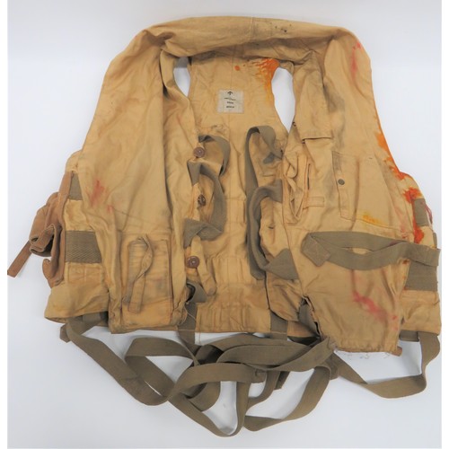 434 - 1941 Pattern RAF Mae West yellow drill material vest. Tan canvas light pocket to the right side. Mir... 