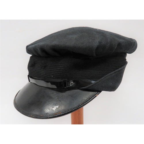 436 - WW2 WRAF Other Ranks Cap blue grey, woollen, soft crown, band and fold down flap. Black mohair band.... 