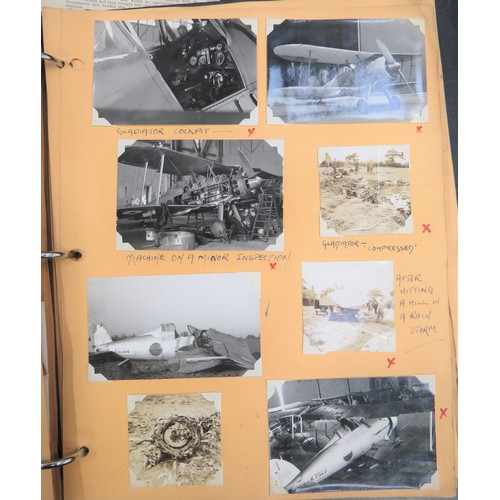 443 - Two Pre War and WW2 RAF Photo Albums including pre war service with 72 Squadron on Gloster Gladiator... 