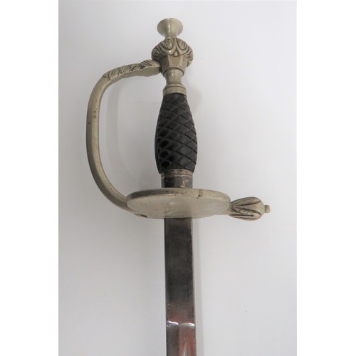 454 - 19th Century Continental Officer's Sword 31 3/4 inch, single edged, narrow blade with full length, n... 