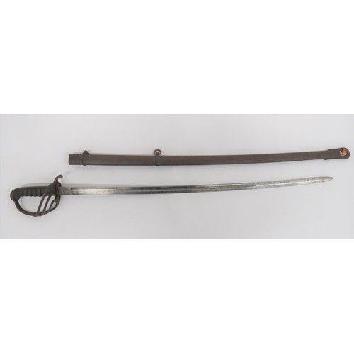 457 - Victorian Artillery Officer's 4th Durham Artillery Sword 34 inch, single edged, slightly curved blad... 