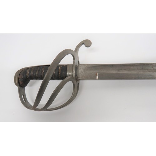 458 - Indian 1821 Pattern Trooper's Sword 35 3/4 inch, single edged, slightly curved blade with large full... 