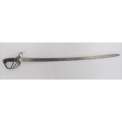 458 - Indian 1821 Pattern Trooper's Sword 35 3/4 inch, single edged, slightly curved blade with large full... 