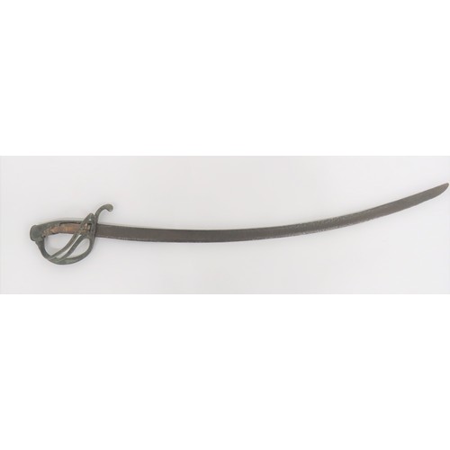 460 - American/Continental 1860 Pattern Cavalry Sword 33 3/4 inch, single edged, curved blade with large f... 