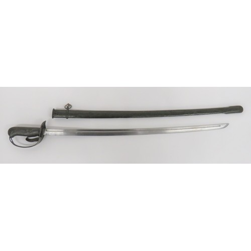 465 - Japanese M1899 Type 32 Cavalry Sword 30 1/2 inch, single edged blade with fuller. Forte numbered 126... 