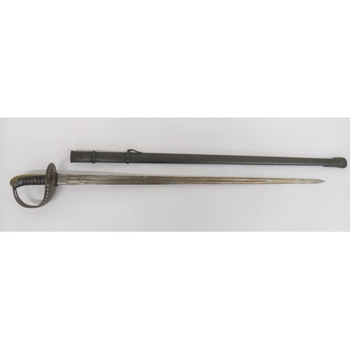 469 - Swedish M1893 Cavalry Sword 36 3/4 inch, double edged blade with central fuller. The forte with make... 