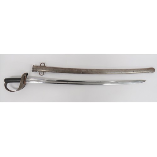 471 - British M1884 Yeomanry Cavalry Trooper's Sword 34 1/2 inch, single edged, slightly curved blade with... 