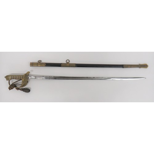 473 - British M1827 Royal Navy Officer's Sword by Wilkinson 31 3/4 inch, single edged, narrow blade with w... 