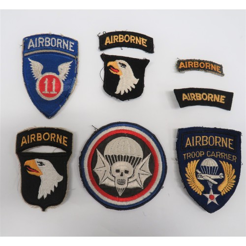 130 - Good Selection of American Formation Badges including embroidery 101 Airborne Div ... Embroidery Air... 