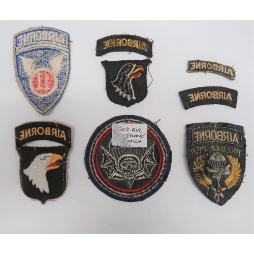 130 - Good Selection of American Formation Badges including embroidery 101 Airborne Div ... Embroidery Air... 