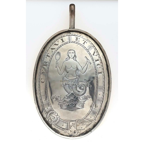 99 - Irish. Shannon Sea Fencibles George III silver shooting medal of merit circa 1796. Fine rare large u... 