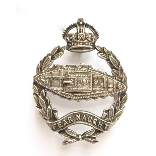 111 - Royal Tank Regiment WW2 Officer 1940 Birmingham hallmarked silver beret badge.Fine example by JRG&am... 