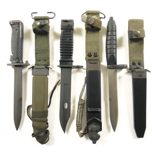 560 - Three Post WW2 Combat Bayonets Including: M5A1 bayonet complete with scabbard ... plus two others al... 