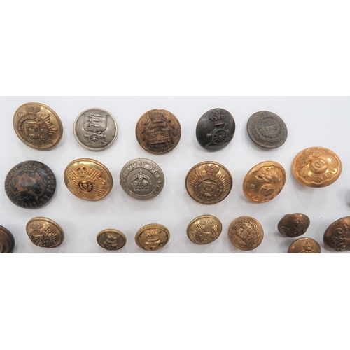 110 - Military Buttons Including Victorian
including gilt, Vic crown East Surrey ... Blackened Artist Rifl... 