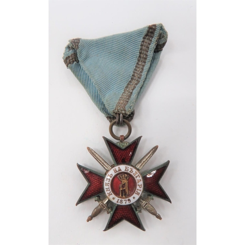 145 - Bulgaria Military Order For Bravery
red Maltese cross with white enamel circlet and central gilt lio... 