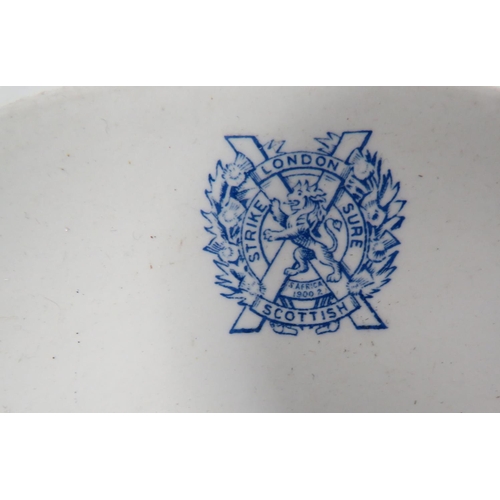 169 - HQ London Scottish R.V. Crockery
post 1901, glazed china pottery.  The rim with blue transfer, ... 