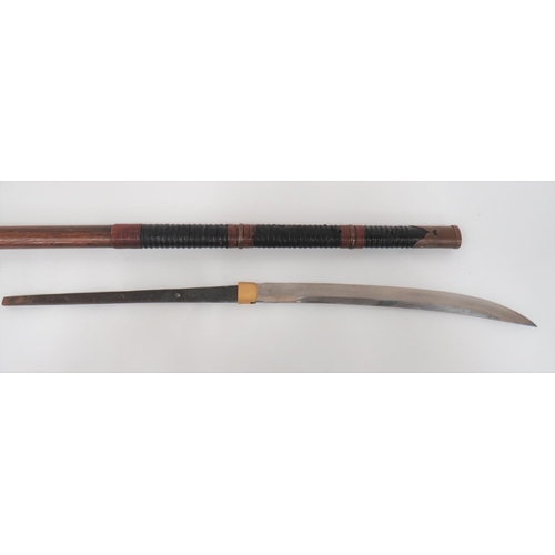 176 - 18/19th Century Japanese Naginata Spear
15 1/2 inch, single edged, slightly curved blade with rear c... 