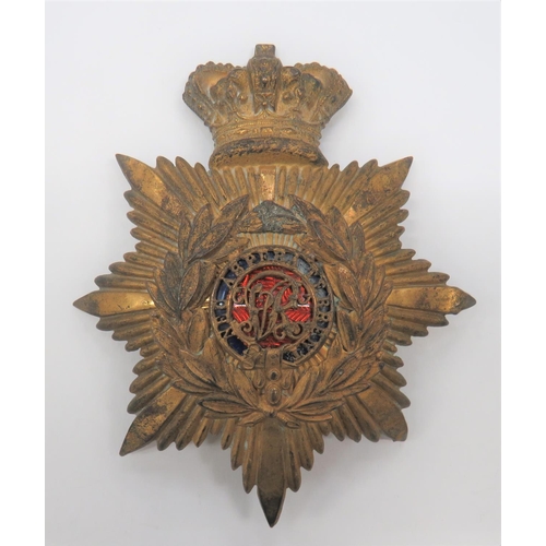 34 - Victorian Royal Military College Helmet Plate
gilt Victorian crown and backing star.  Overlaid ... 