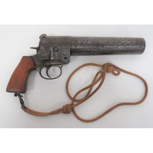 410 - Deactivated Webley No1 MKI Signal Pistol
1 1/2 inch bore, 10 1/2 inch, steel barrel.  The breec... 