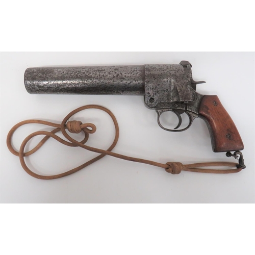 410 - Deactivated Webley No1 MKI Signal Pistol
1 1/2 inch bore, 10 1/2 inch, steel barrel.  The breec... 