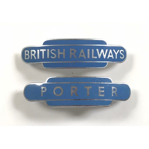 145 - British Railways Scottish Region Porter & British Railways Cap Badges.
White metal and enamel ex... 