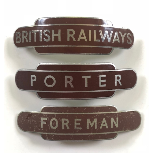 156 - British Railways Western Region Three Cap Badges.
Representing: British Railways. … Porter. &... 