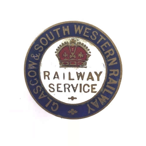 163 - WW1 Glasgow & South Western Railway War Service Lapel Badge
Gilt and enamel example complete wit... 