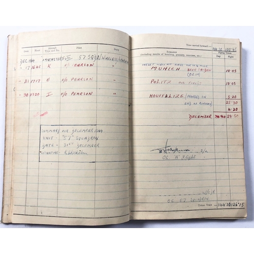 6 - WW2 57 Squadron Wireless Operators Medals & Log Book. .Awarded to Sergeant R. Chisholm who compl... 