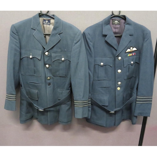 118 - Two Post 1953 RAF Officer's Service Dress Tunics
blue grey, single breasted, service dress tunic.  S... 