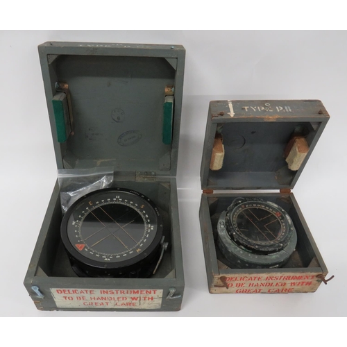 134 - Two WW2 RAF Aircraft Compasses
consisting Type P10 compass.  Black painted finish.  Contained in its... 