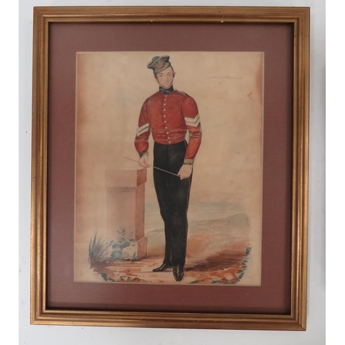 202 - Two Various Military Prints
consisting 9 x 7 inch, possible watercolour of a Corporal 13th Light Foo... 