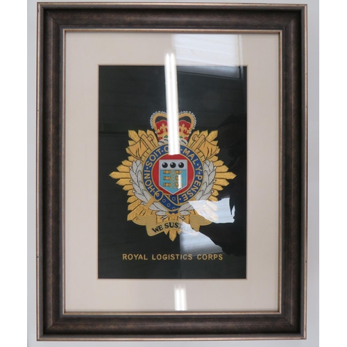 226 - Modern Royal Logistics Corps Bullion Embroidery Panel
bullion embroidery, Queens crown, large regime... 