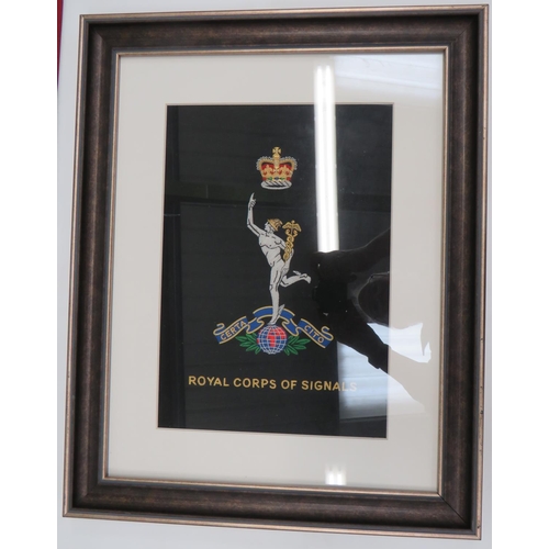 229 - Modern Royal Corps of Signals Bullion Embroidery Panel
bullion embroidery, Queens crown, large regim... 