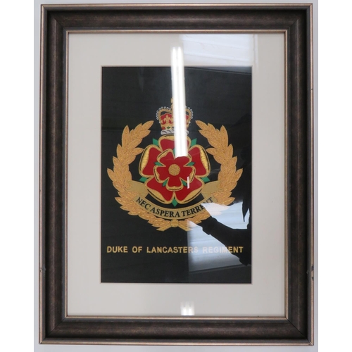 230 - Modern Duke of Lancaster's Regiment Bullion Embroidery Panel
bullion embroidery, Queens crown, large... 