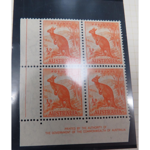 308 - Selection of Unused 1940-1948 Australian Stamps
mostly in unused groups of 4, including lyre bird ..... 