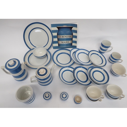 330 - Quantity of Blue and White Cornish Ware China
including coffee pot ... Teapot ... 5 x saucers ... 5 ... 