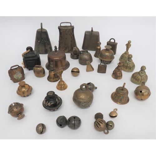 331 - Unusual Selection of Bells
including cast metal, Chinese bell ... Brass, oriental handbells ... Cast... 