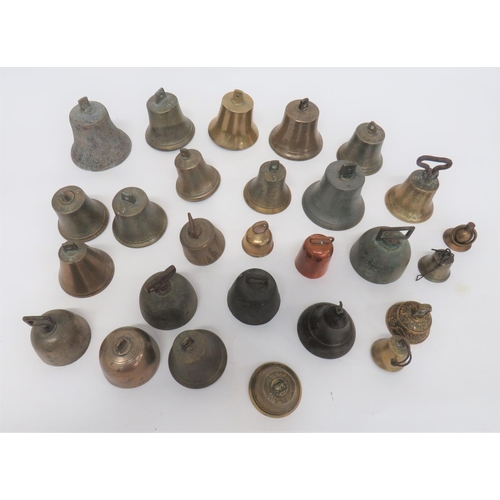 332 - Quantity of Various Small Bells
cast brass, small bells.  Some with cast letters and numbers to... 