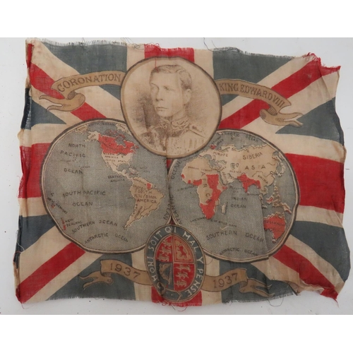 396 - King Edward VIII Coronation Flag and Four Others
12 x 8 1/2 inch, single sided, printed 1937, Corona... 