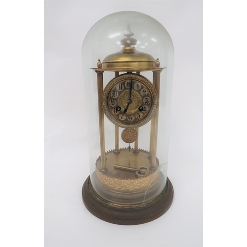 400 - Antique Style Gilt Mantle Clock.This classical gilt brass design clock is raised on four columns. Co... 