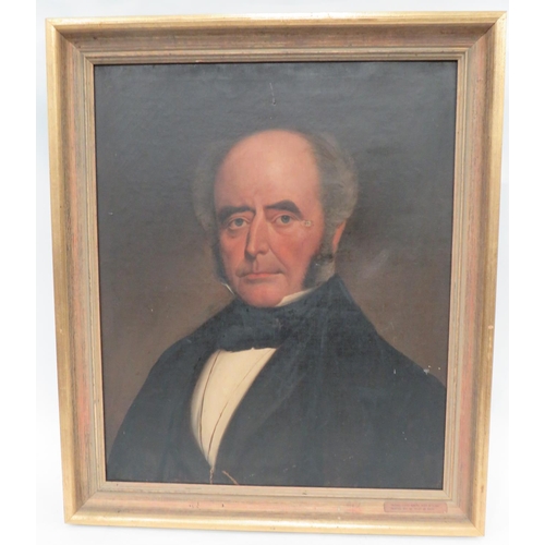 413 - Mid 19th Century Oil On Canvas of a Gentleman
23 1/2 x 19 1/2 inch, oil head and shoulders of a gent... 