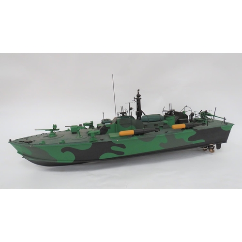 439 - Model American Motor Torpedo Boat
44 inch, painted composite MTB.  The deck fitted with machine... 