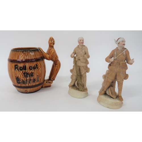 192 - WW2 Roll out the Barrel Soldier Tankard.An example made by the Wade factory. … Accompanied by two Bo... 