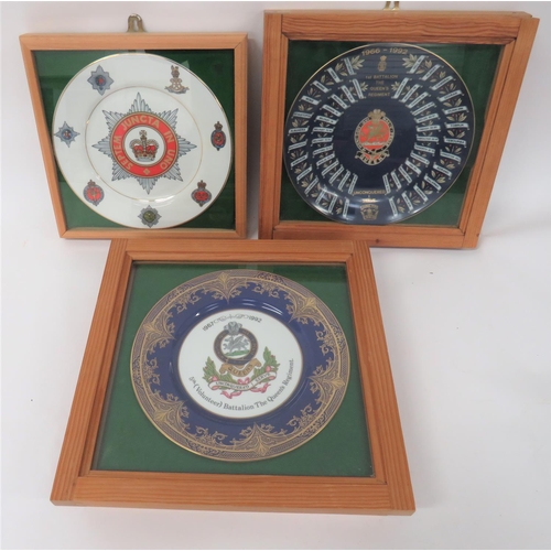 209 - The Queen’s Regiment Decorative Wall Plates.Comprising two examples one for the 1st Bn, the other th... 