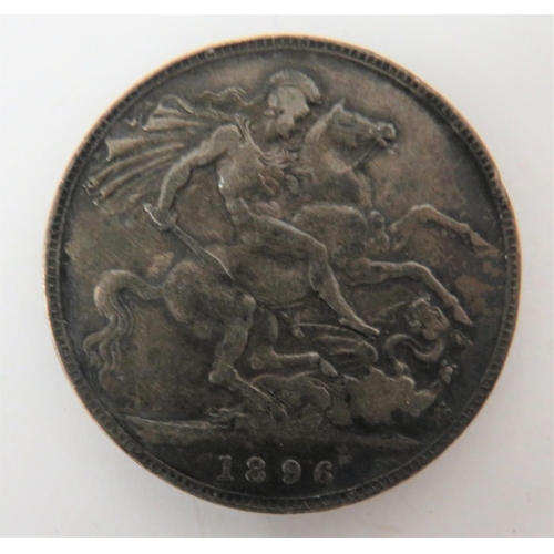 323 - Victorian 1896 Crown Coin & Other Coins.The crown is in circulated condition with a selection of... 